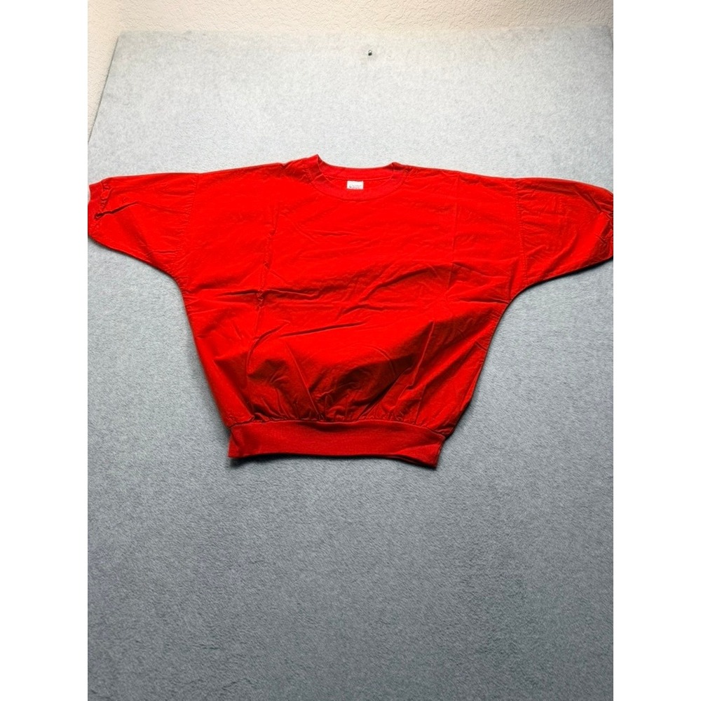 Vintage 1990 Quitman USA Red Dolman Sleeve Sweatshirt XL Banded Waist